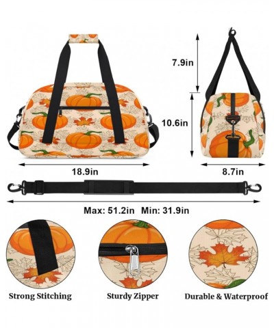 Pumpkin Autumn Maple Leaves Fall Thanksgiving Personalized Ballet Bag for Women,Customized name,Spacious Gym Bag with a Perso...