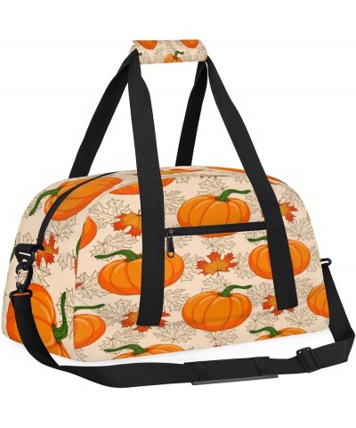 Pumpkin Autumn Maple Leaves Fall Thanksgiving Personalized Ballet Bag for Women,Customized name,Spacious Gym Bag with a Perso...