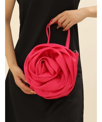 Evening Bag Women Formal Satin Rose Handbag Floral Clutch Purse Flower Petal Wedding Prom Party Bride Bag with Handle Beige $...