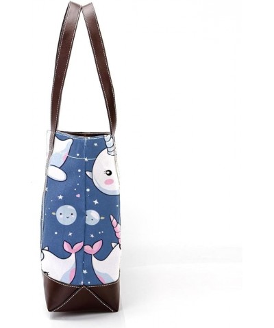 Tote Bag for Women, Large Tote Bags for Women, Tote Bag with Zipper, Fish Unicorn Cartoon Heart, Womens Tote Bags for Work Pa...