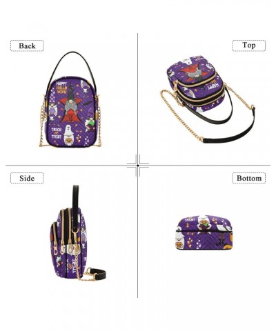 Purple Halloween Gnome Crossbody Bags for Women Small Purse Chain Shoulder Bag Hand Bag for Gifts Trip Work $14.55 Shoulder Bags