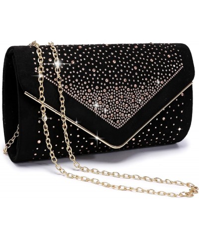 Women Rhinestone Evening Bag Faux Suede Clutch Formal Party Sparkly Purses Cocktail Wedding Handbag (Red) Champagne $25.65 Ev...