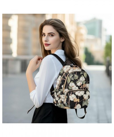 Women Backpack Cotton Branch Anti-Theft Travel Backpack with Luggage Belt Lightweight Handbag Lady Purse Roomy Double Zipper ...