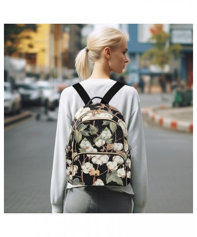 Women Backpack Cotton Branch Anti-Theft Travel Backpack with Luggage Belt Lightweight Handbag Lady Purse Roomy Double Zipper ...