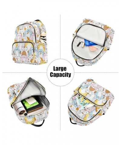 Cute Catroon Cats Backpack Purse for Women Lightweight Back Pack Casual Daypack Travel Shoulder Bag Bookbag - M Medium Multi0...