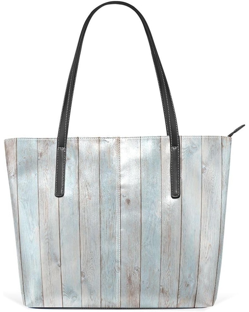 Handbags for Women Tote Bags with 11.08"(L) x 3.54"(W) x 11.02"(W) - Blue Vintage Plank Blue Vintage Plank $20.63 Totes