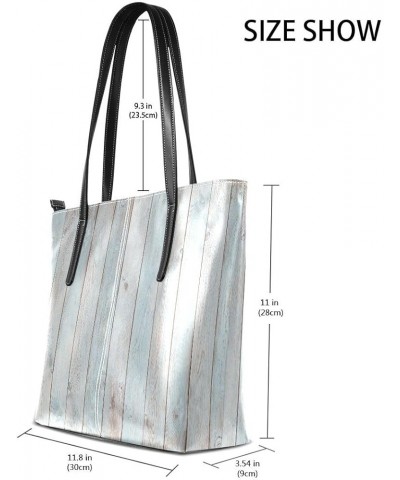 Handbags for Women Tote Bags with 11.08"(L) x 3.54"(W) x 11.02"(W) - Blue Vintage Plank Blue Vintage Plank $20.63 Totes