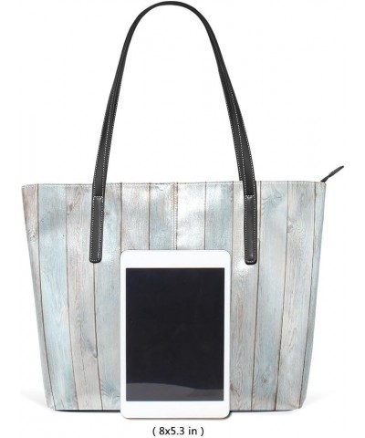 Handbags for Women Tote Bags with 11.08"(L) x 3.54"(W) x 11.02"(W) - Blue Vintage Plank Blue Vintage Plank $20.63 Totes