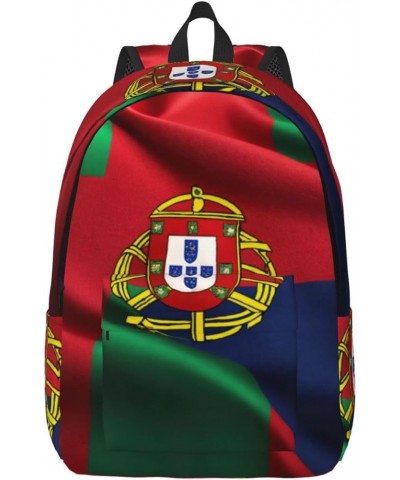 Portuguese Flag Print Unisex Canvas Bag Canvas Shoulder Pouch Pack Lightweight Backpack For Woman Lady Black Medium $23.31 Ba...