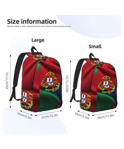 Portuguese Flag Print Unisex Canvas Bag Canvas Shoulder Pouch Pack Lightweight Backpack For Woman Lady Black Medium $23.31 Ba...