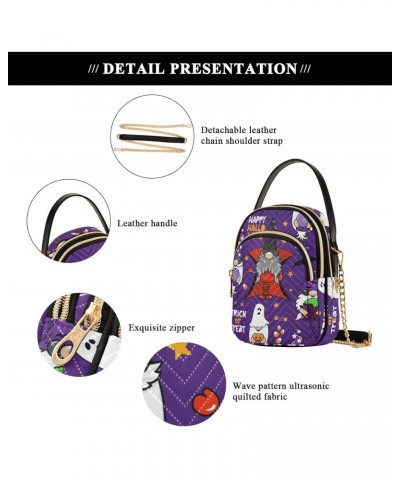 Purple Halloween Gnome Crossbody Bags for Women Small Purse Chain Shoulder Bag Hand Bag for Gifts Trip Work $14.55 Shoulder Bags