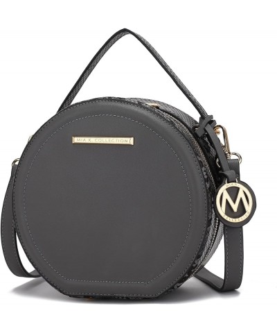 Round Crossbody Bags for Women and Purses, PU Leather Handbag Wristlet Small Side Messenger Mallory Charcoal $30.73 Crossbody...