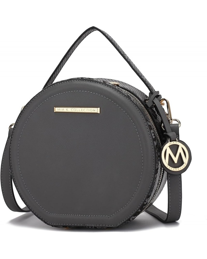 Round Crossbody Bags for Women and Purses, PU Leather Handbag Wristlet Small Side Messenger Mallory Charcoal $30.73 Crossbody...