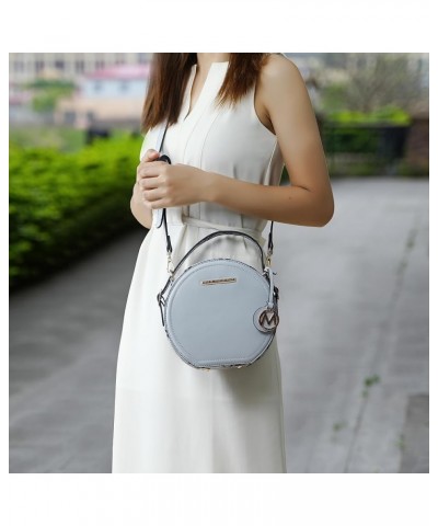 Round Crossbody Bags for Women and Purses, PU Leather Handbag Wristlet Small Side Messenger Mallory Charcoal $30.73 Crossbody...