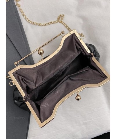 Small Ruched Crossbody Bag Elegant Mini Clutch Purse Evening Party Satchel Bag Tote Handbags Purse Black $12.87 Totes