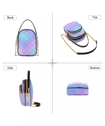 Mermaid Scales Crossbody Bags for Women Cross Body Bags Cellphone Wallet Bag with Chain Strap for Women Travel $14.55 Crossbo...