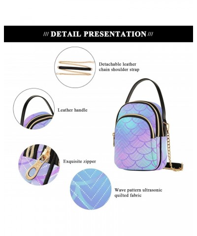 Mermaid Scales Crossbody Bags for Women Cross Body Bags Cellphone Wallet Bag with Chain Strap for Women Travel $14.55 Crossbo...