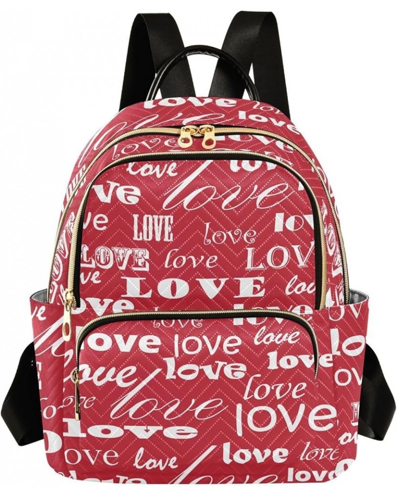 Backpack Purse for Women Valentine's Day Love Letter, Mini Fashion Backpack Red Love Art Lightweight Casual Daypack Shoulder ...