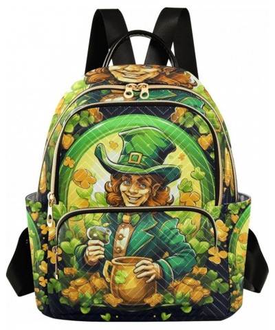 Mini Backpack Purse for Women, Patrick Day Man Clover Shamrock Travel Bag Casual Daypack Shoulder Bag Small $18.87 Backpacks