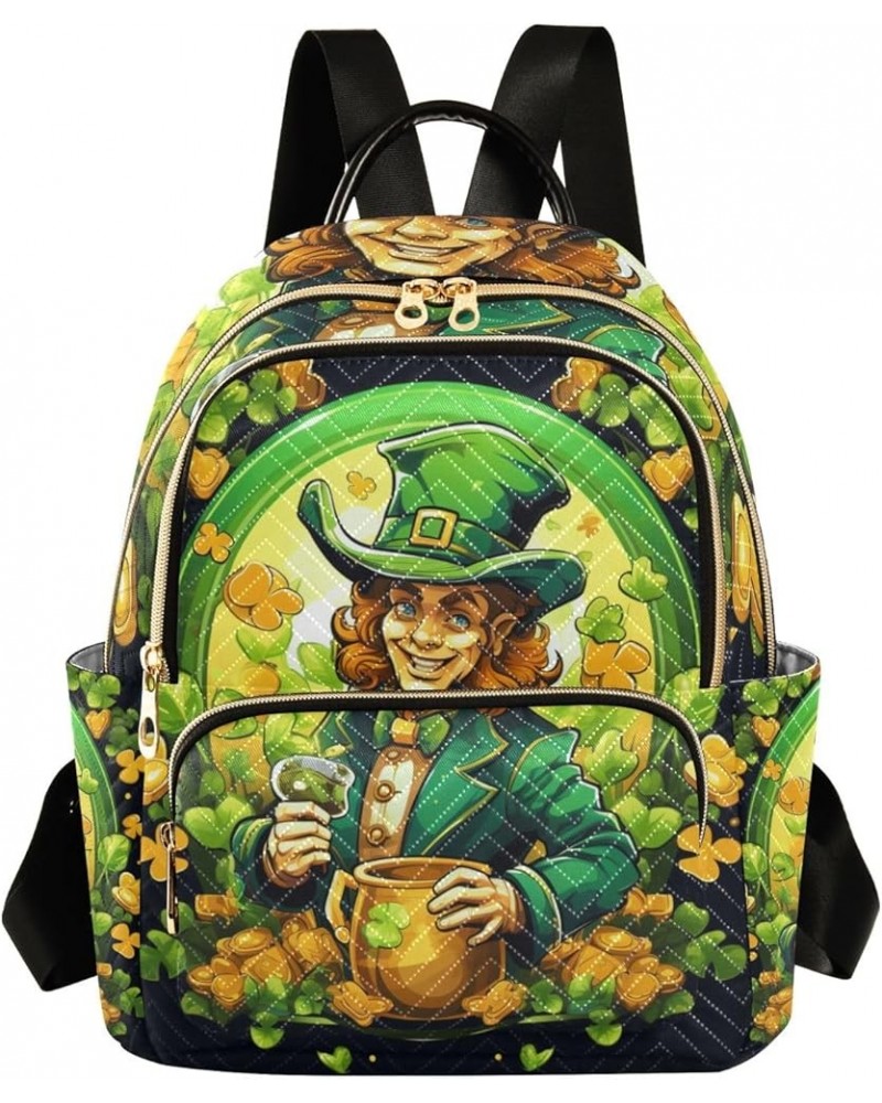 Mini Backpack Purse for Women, Patrick Day Man Clover Shamrock Travel Bag Casual Daypack Shoulder Bag Small $18.87 Backpacks