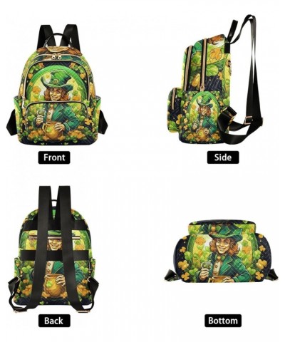 Mini Backpack Purse for Women, Patrick Day Man Clover Shamrock Travel Bag Casual Daypack Shoulder Bag Small $18.87 Backpacks