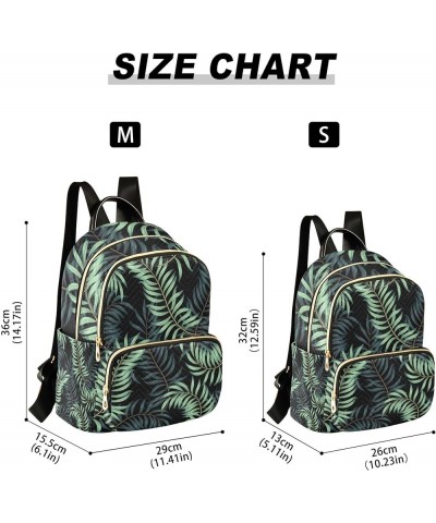 Green Palm Leaves Pattern Backpack for Women Shoulder Bag Lightweight Mini Backpack Casual Daypack Back Pack for Travel Work ...