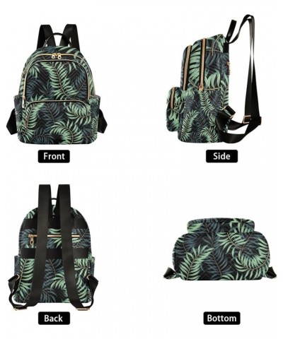 Green Palm Leaves Pattern Backpack for Women Shoulder Bag Lightweight Mini Backpack Casual Daypack Back Pack for Travel Work ...