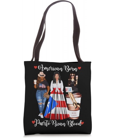 American Born Puerto Rican Blood Puerto Rico Womens Flag Tote Bag $15.67 Totes