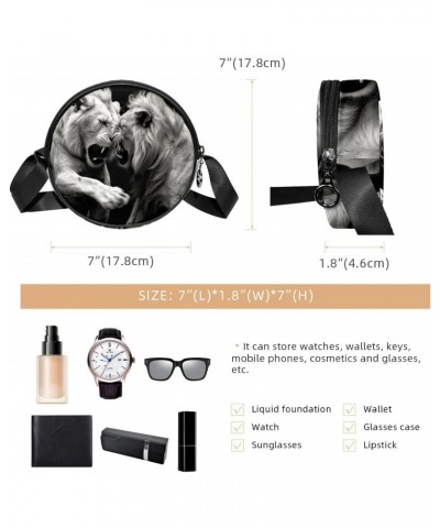 Crossbody Bags for Women,Crossbody Bag Men,Small Sling Bag,Animal Lion Couple,Crossbody Purse $11.72 Crossbody Bags