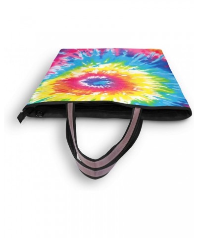 Women Tote Bags Rainbow Tie-dye Top Handle Satchel Handbags Shoulder Bag for Shopping 20849853 $9.03 Totes