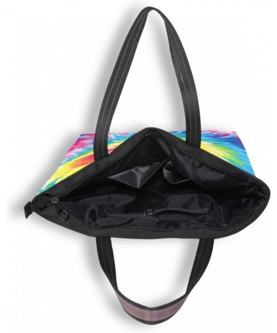 Women Tote Bags Rainbow Tie-dye Top Handle Satchel Handbags Shoulder Bag for Shopping 20849853 $9.03 Totes