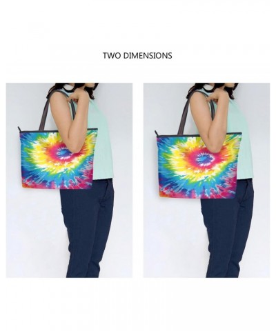 Women Tote Bags Rainbow Tie-dye Top Handle Satchel Handbags Shoulder Bag for Shopping 20849853 $9.03 Totes