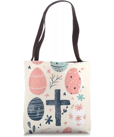 Easter Religious Decoration Easter Eggs and Cross Tote Bag $9.89 Totes