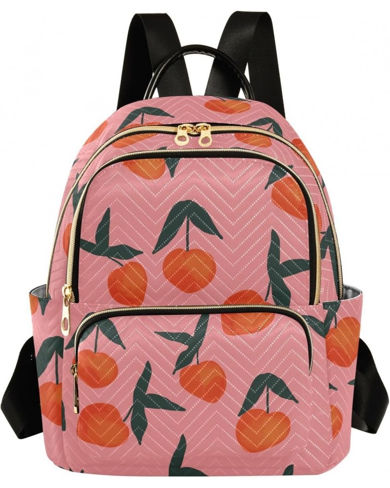 Pink Peach Fashion Backpack Purse for Women Multipurpose Casual Daypack with Multi Pockets & Secured Zipper Anti-Theft Rucksa...