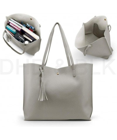 Multicolor Women Synthetic Leather Handbag Shoulder Ladies Purse Messenger Satchel Tote Bag Grey $14.85 Totes