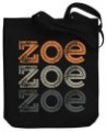 Zoe repeat retro Canvas Tote Bag 10.5" x 16" x 4 $18.40 Totes