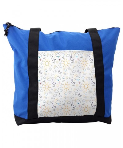 Sun and Moon Shoulder Bag, Weather Cloudy Rainy, Durable with Zipper $14.35 Shoulder Bags