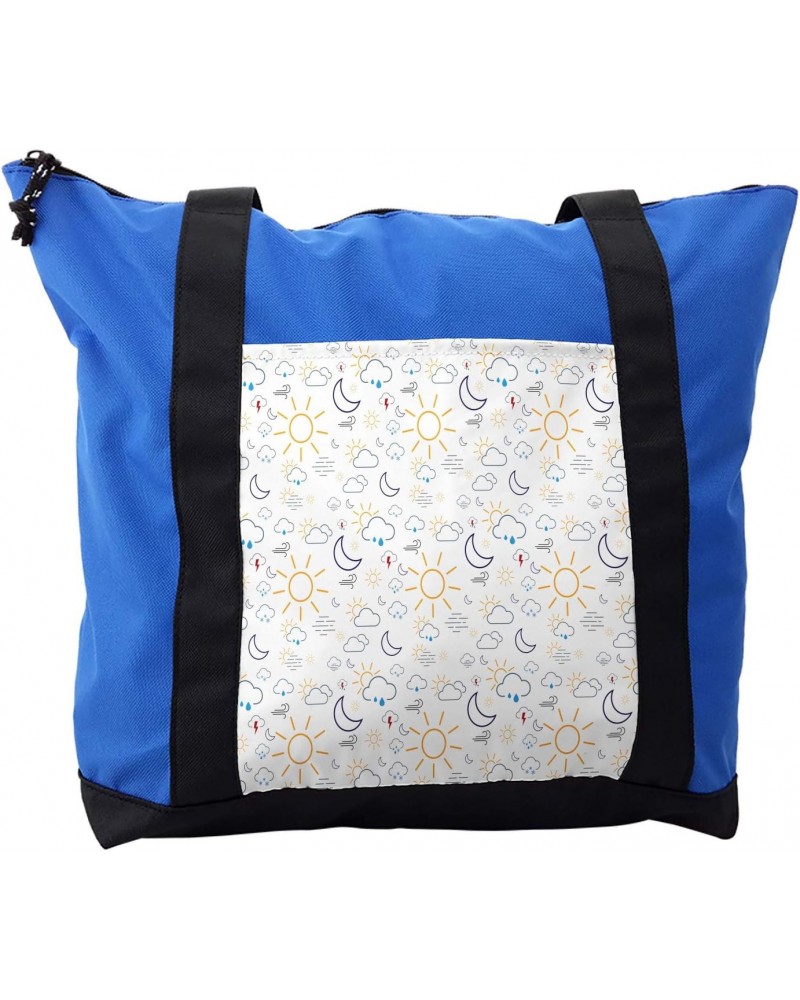 Sun and Moon Shoulder Bag, Weather Cloudy Rainy, Durable with Zipper $14.35 Shoulder Bags