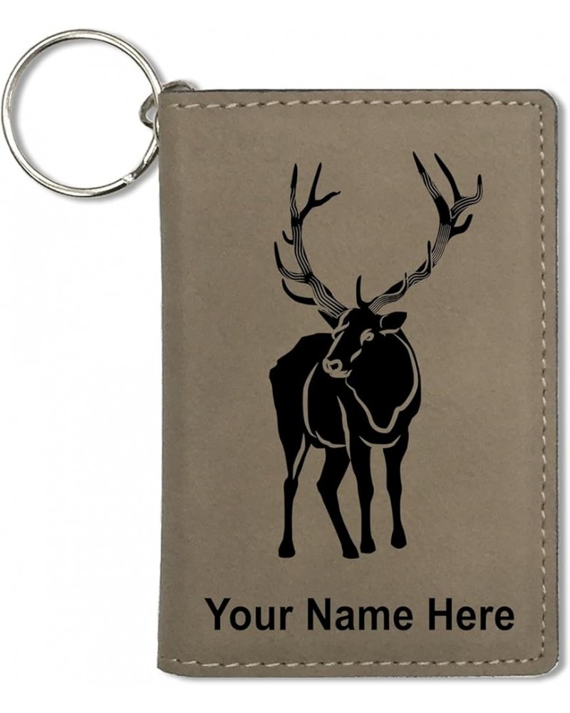 ID Holder Wallet, Elk, Personalized Engraving Included (Rustic) Light Brown $13.16 Wallets