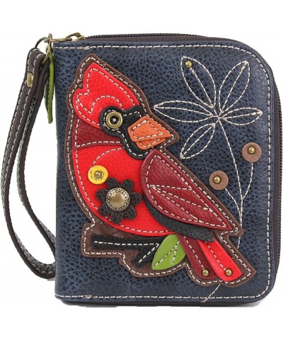 Zip Around Wallet, Wristlet, 8 Credit Card Slots, Sturdy Pu Leather - Turtle - Blue Cardinal - Navy $22.68 Wallets