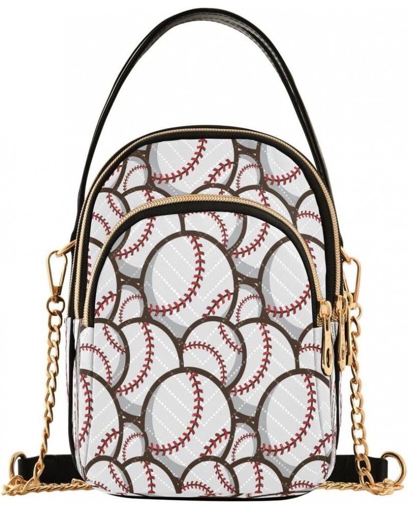 Baseball Vintage Crossbody Bag Small Shoulder Handbags Leather Purse for Women $13.00 Crossbody Bags