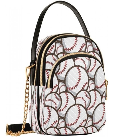 Baseball Vintage Crossbody Bag Small Shoulder Handbags Leather Purse for Women $13.00 Crossbody Bags