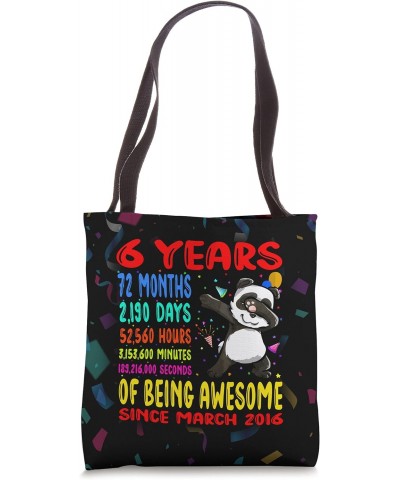 6 Years Of Being Awesome 6th Birthday Kids Dabbing Panda Tote Bag $12.23 Totes