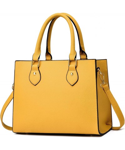 Crossbody Purses and Handbags for Women PU Leather Tote Top Handle Satchel Shoulder Bags Liz Mustard Yellow $19.59 Totes