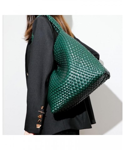 Leather Tote Bag for Women Woven Bag Woven Tote Bag Shoulder Bag Hobo Bag Crossbody Black $30.79 Totes