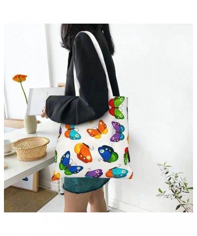 Butterfly Single Shoulder Fashion Canvas Tote Shopping Bags Handbags For Men And Women Butterfly11 $10.53 Totes