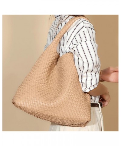 Leather Tote Bag for Women Woven Bag Woven Tote Bag Shoulder Bag Hobo Bag Crossbody Black $30.79 Totes