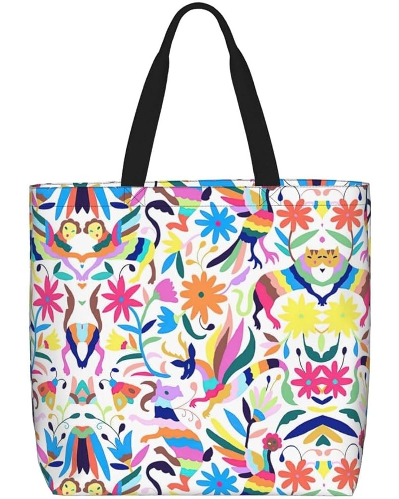 Cute Horse Print Fashion Tote Bag,Travel Handbag For Women, Hobo Bags, Work Shoulder Bags Crossbody Bag Mexican Otomi Animals...