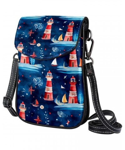 Crossbody Bags for Women,Crossbody Bag Men,Small Sling Bag,Anchor Lighthouse Ship Fish,Crossbody Purse $12.82 Crossbody Bags