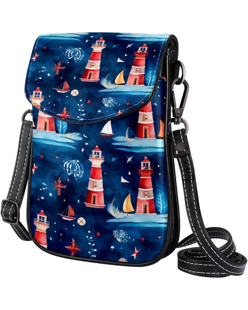 Crossbody Bags for Women,Crossbody Bag Men,Small Sling Bag,Anchor Lighthouse Ship Fish,Crossbody Purse $12.82 Crossbody Bags